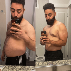 Omar Abuzir 40 pound weight loss transformation with stoopidfit online coaching